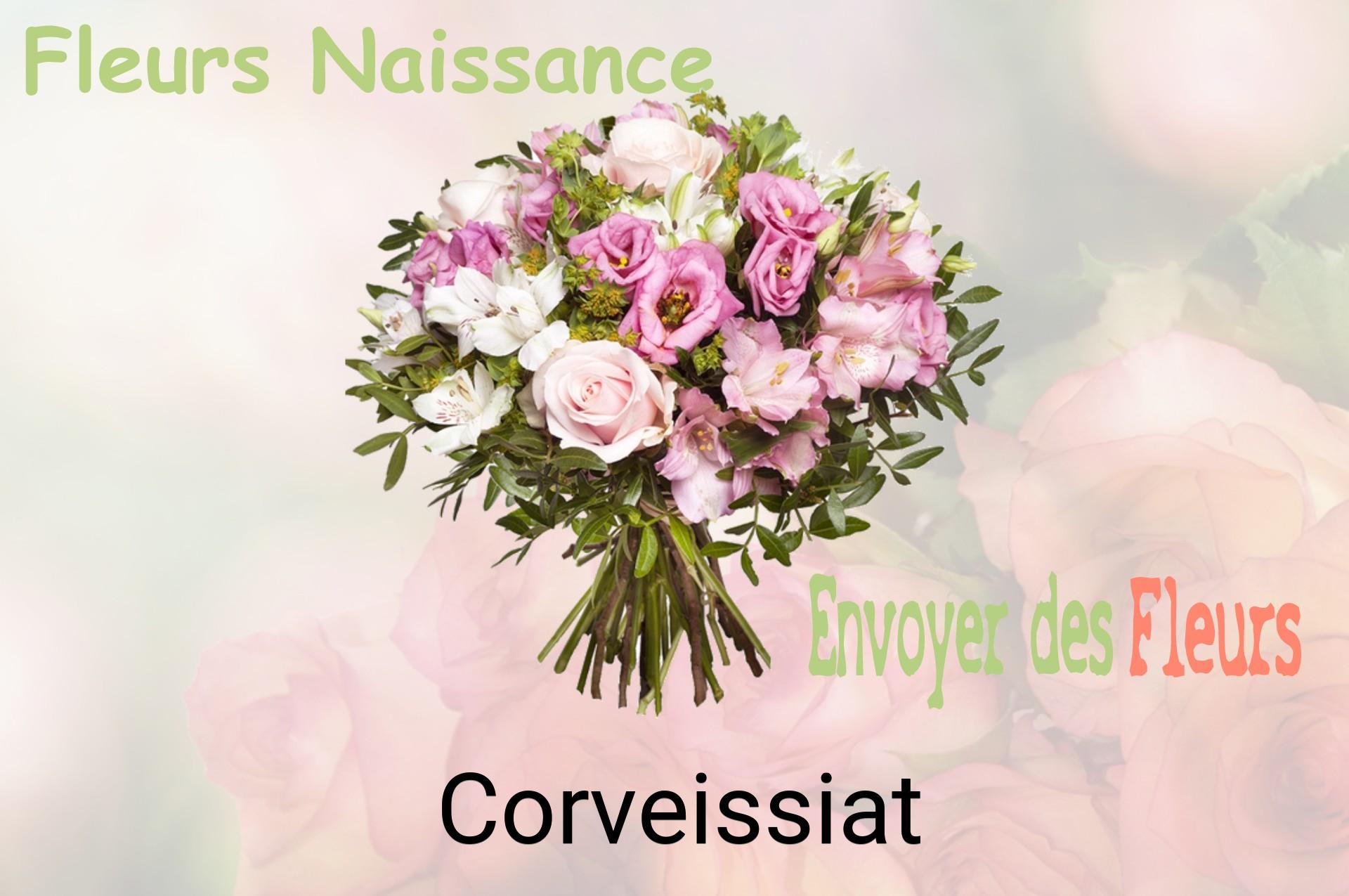 Bouquet de fleurs de naissance livré à Corveissiat