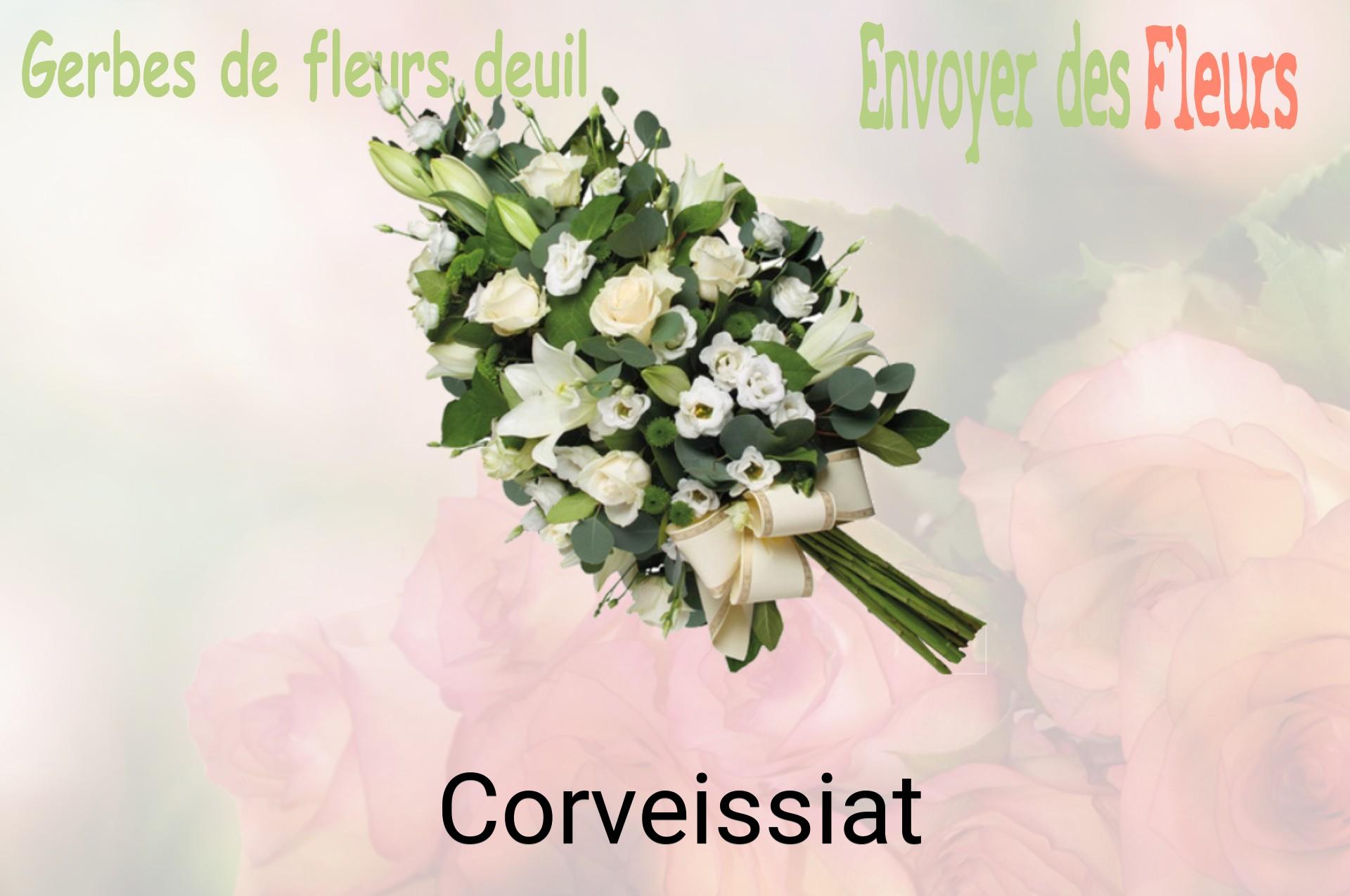 Gerbe de fleurs de deuil livrée à Corveissiat
